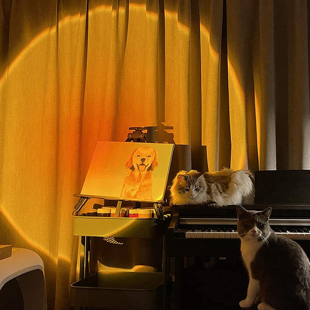 Sunset Lamp Lámpara de proyector de luz con USB Color ajustable Rotación de 360° LED romántica