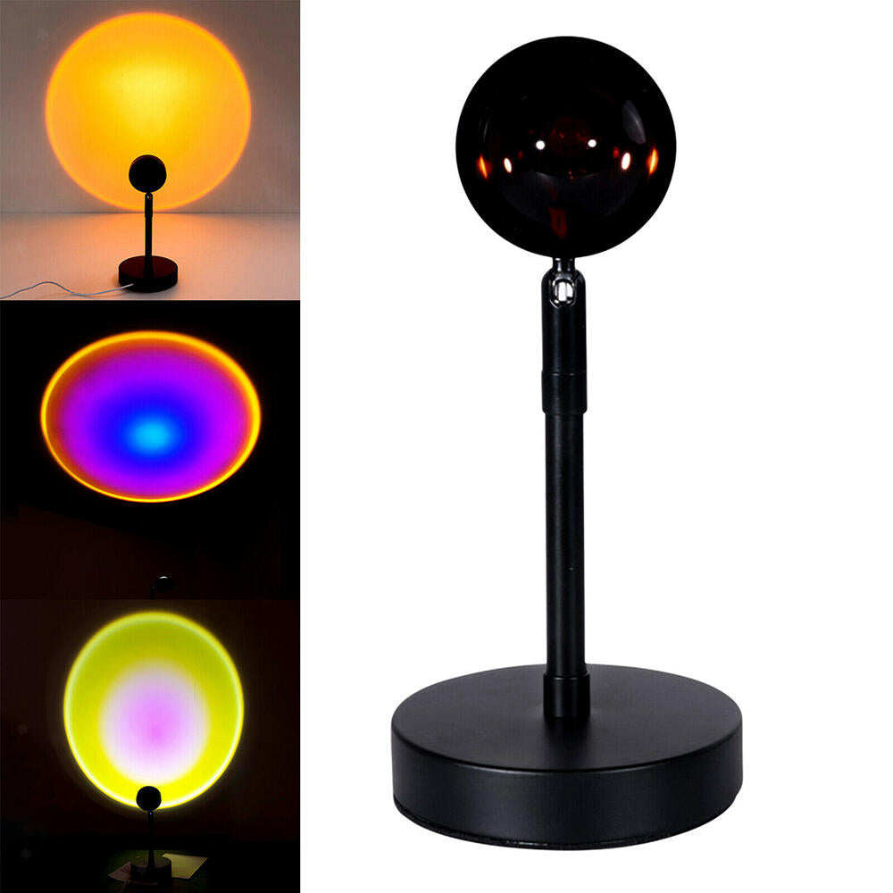Sunset Lamp Lámpara de proyector de luz con USB Color ajustable Rotación de 360° LED romántica